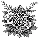 celtic mother knot design incorporating elements birth month flowers for june September and November  tattoo design idea