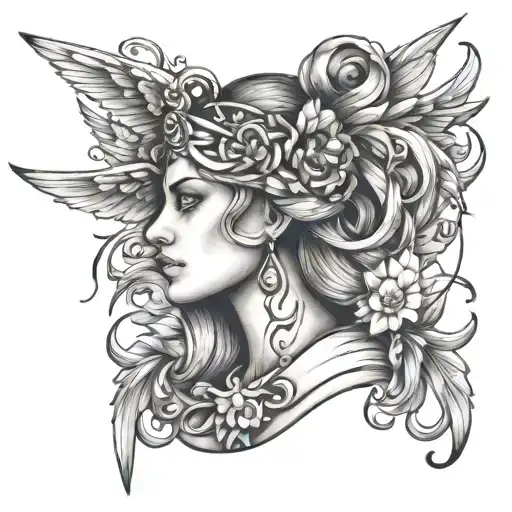 Nike Goddess tattoo design idea