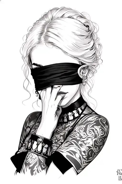 tattoo design, BDSM, The lady on the right should put a blindfold over her eyes instead of a tape around her mouth. hand tattoo design idea