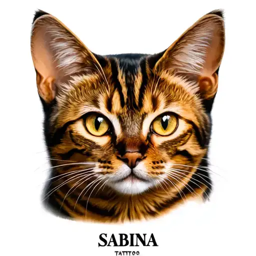 "Sabina" bengal cat tattoo design idea