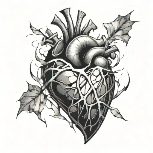 Glass heart shattered tattoo design idea