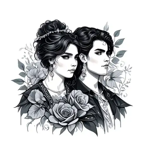 Design with the names Jade Charlie and Roman together tattoo design idea