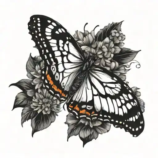 semicolon monarch butterfly tattoo design idea