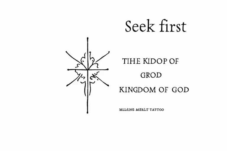 Seek first the kingdom of god tattoo design idea