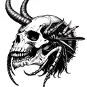 devil ridding a hornet skull tattoo design idea