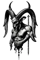 Baphomet tortures martyr tattoo design idea