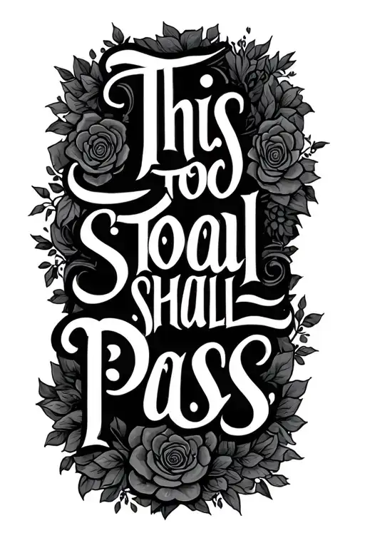 This too shall pass written tattoo design idea