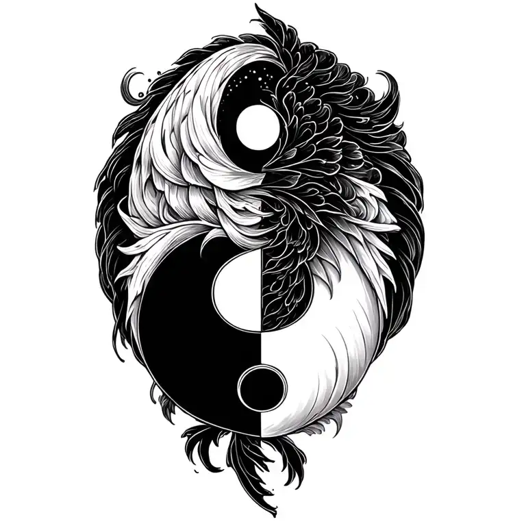 Pisces & Virgo Yin Yang Symbol tattoo design idea
