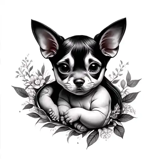 Babe and Sounds Baby 9 Lunas tattoo design idea