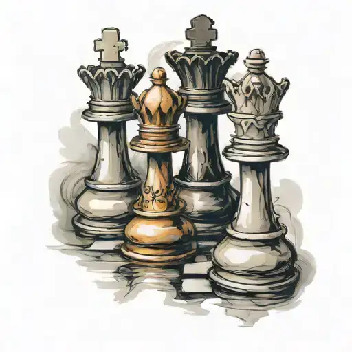 chess pieces tattoo design idea