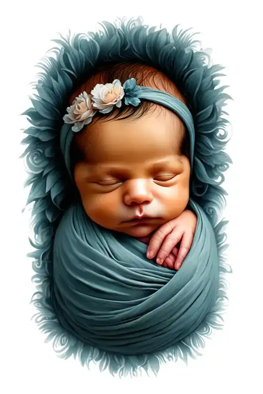 newborn baby girl tattoo design idea