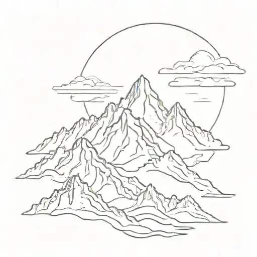 mountains sky sunset sky tattoo design idea