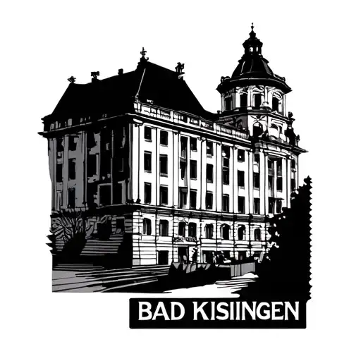 stamp with a famous Building from Bad Kissingen tattoo design idea