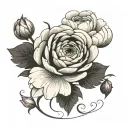 Ranunculus flower tattoo design idea