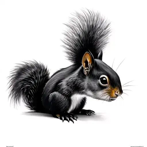 Black Squirrel tattoo design idea