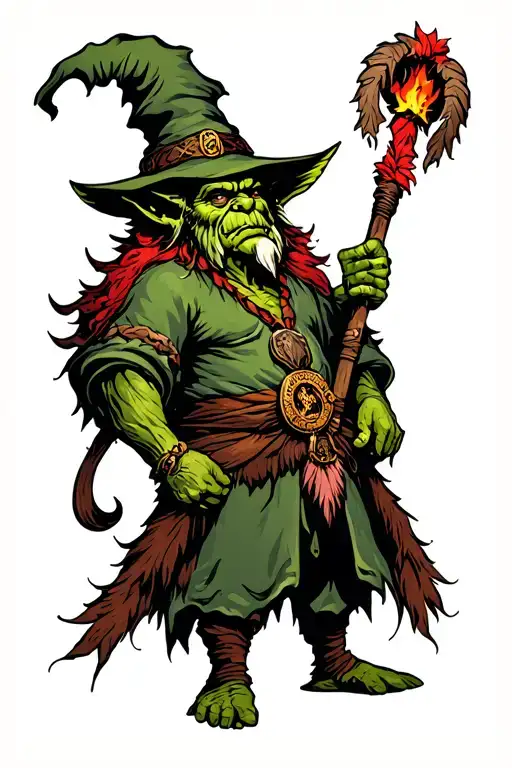 goblin wizard shaman tattoo design idea