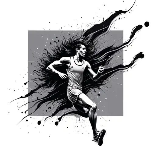marathon runner abstract tattoo design tattoo design idea