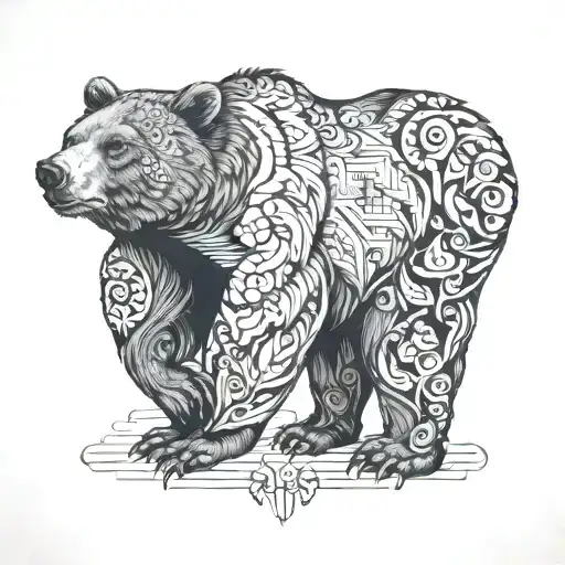 bear with hermit tattoo design idea