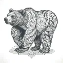 bear with hermit tattoo design idea