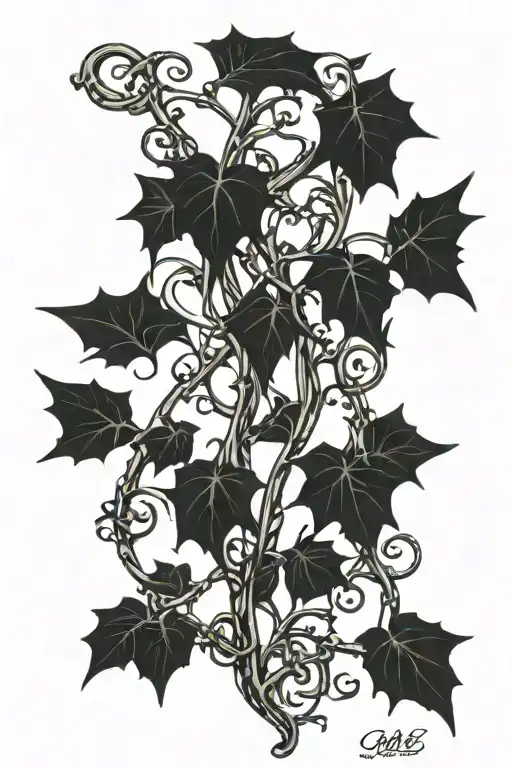 climbing ivy vines tattoo design idea