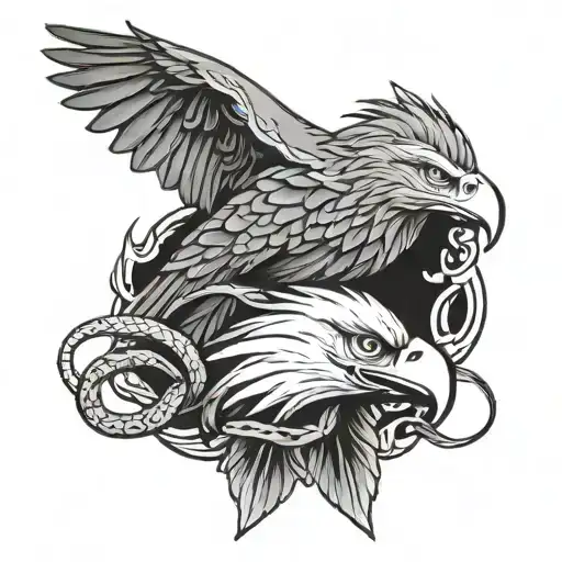 eagle and snake tattoo design idea