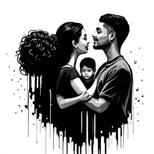 Love family and street art tattoo design idea