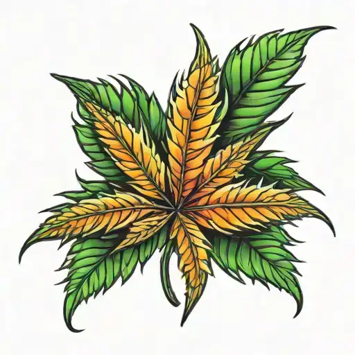 marijuana leaf tattoo design idea