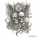 good vs evil addiction recovery symbol tattoo design idea