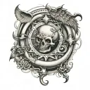 good vs evil addiction recovery symbol tattoo design idea