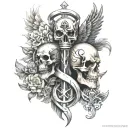 good vs evil addiction recovery symbol tattoo design idea