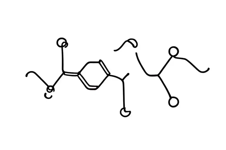 serotonin and dopamine molecular structure tattoo design idea
