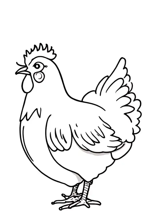 Cock, Hen, Chick Dressed tattoo design idea