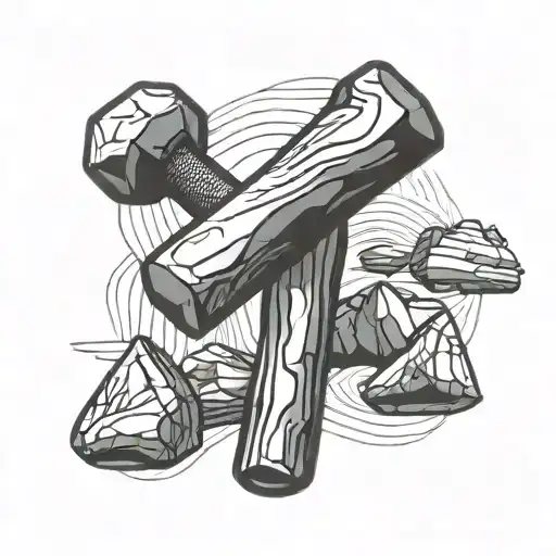 geology rock hammer tattoo design idea