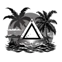 bermuda triangle tattoo design idea