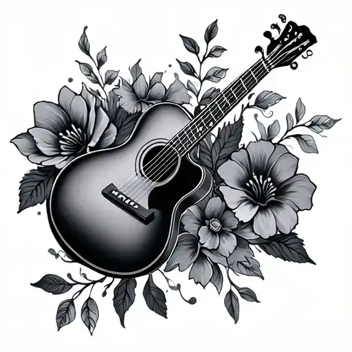 music flowers theatre tattoo design idea