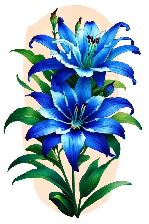 Blue Spider Lily tattoo design idea