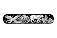 Peruvian moutain range outline incorporating a cougar, a condor, and snake and coca leaves and pachamama tattoo design idea