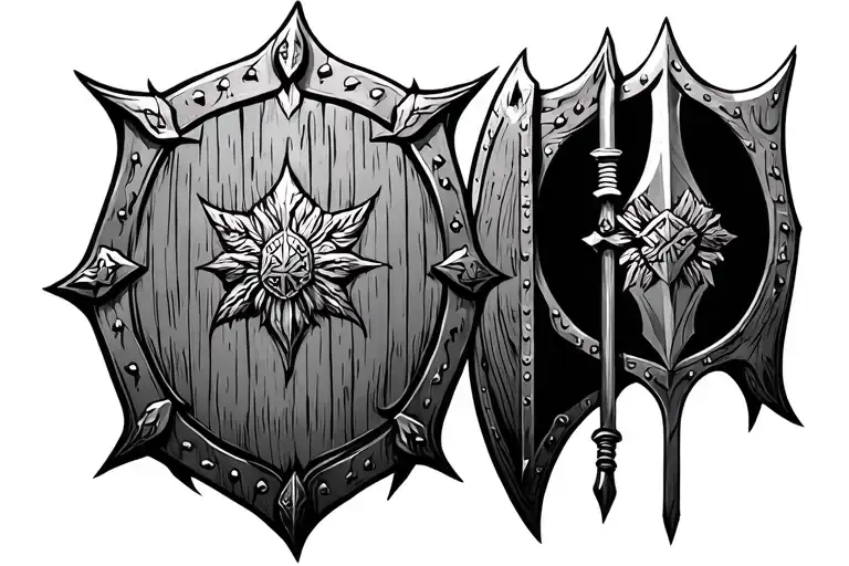 shield wall viking warrior tattoo design idea