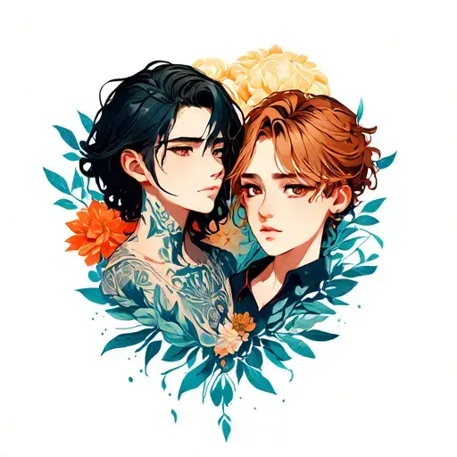 First names Emma Théo Noah Hugo Luka Mixed together tattoo design idea