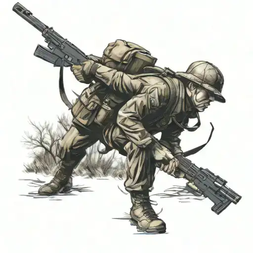 hunter soldier tattoo design idea
