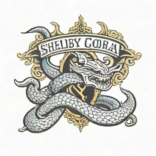 Wording Shelby Cobra Emblem tattoo design idea