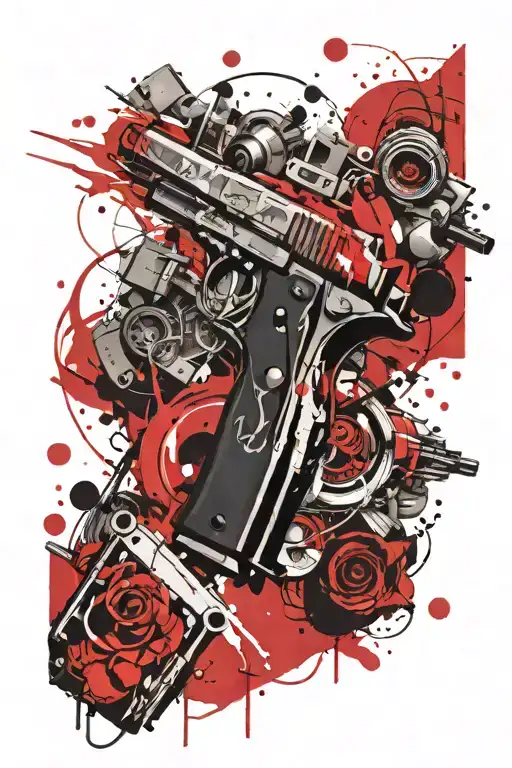 pro gun tattoo design idea