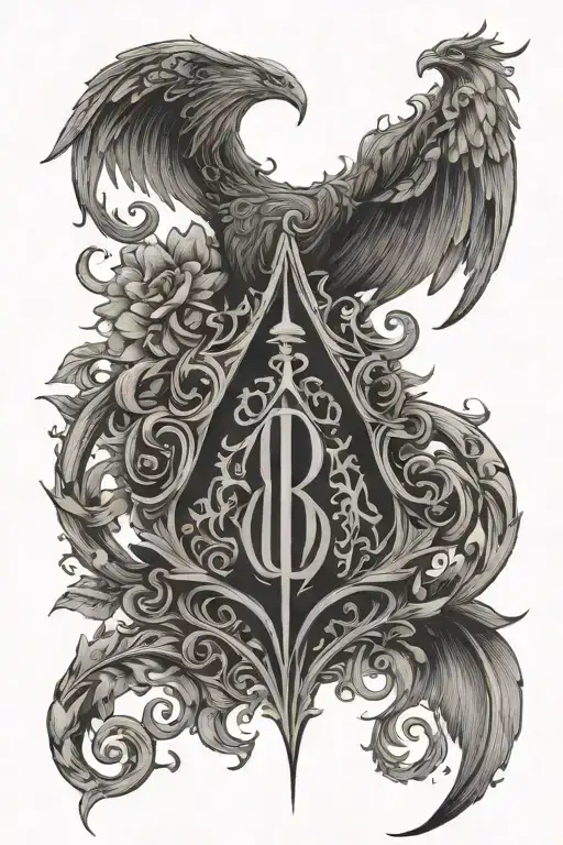 ornemental Harry Potter tattoo design idea