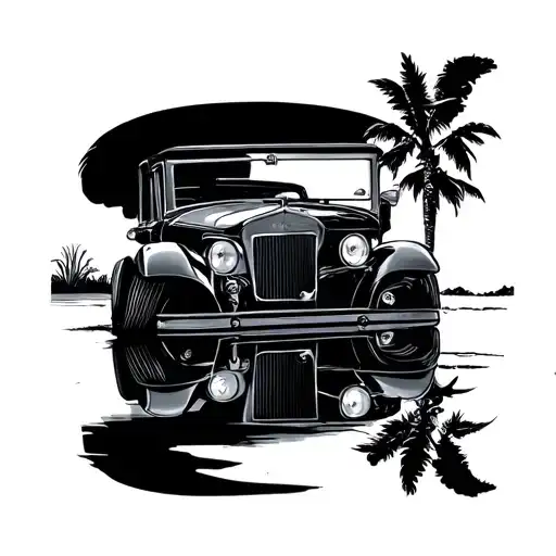 getaway car tattoo design idea