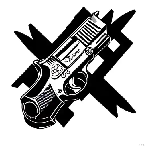 makarov pistol and orthodox cross tattoo tattoo design idea
