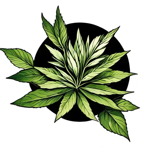 sage plant tattoo design idea