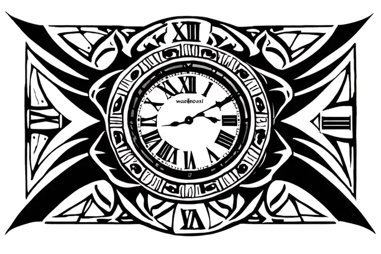 clock with Roman numerals tattoo design idea