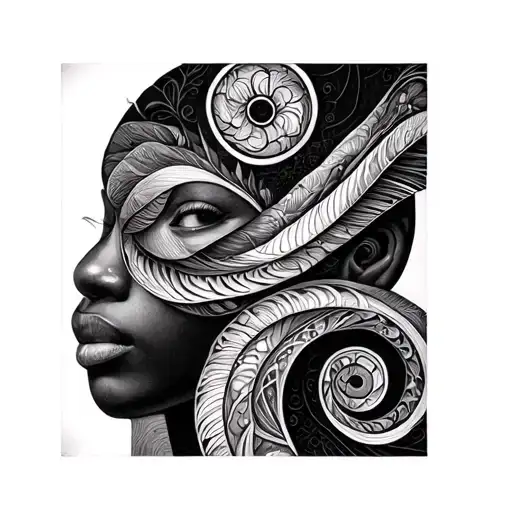 african fibonacci sequence tattoo design idea