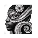 african fibonacci sequence tattoo design idea