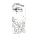 a woman's eyelashes tattoo design idea